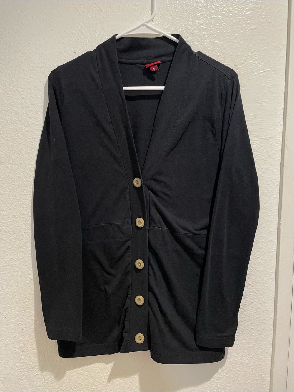 Merona Black Longline Button Front Cardigan Sweater Jacket M ✨